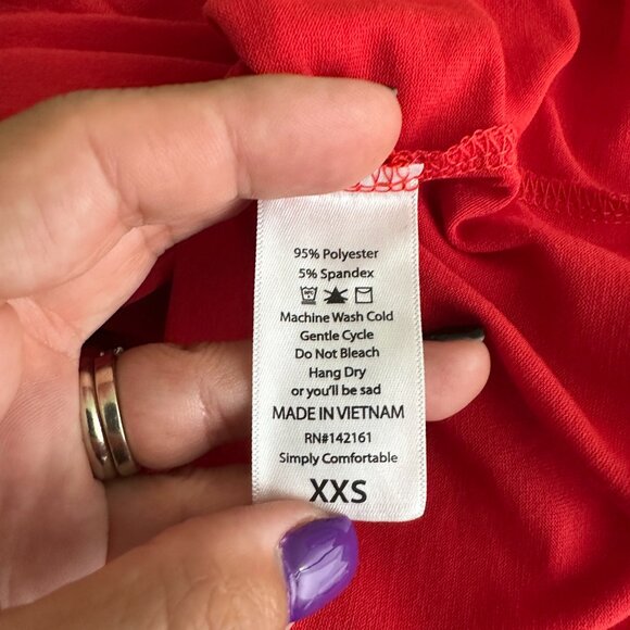 2/$24 LuLaRoe Randy T Raglan Tee 3/4 Sleeve Orange Teal XXS #A0616 TRB3 - Picture 8 of 9